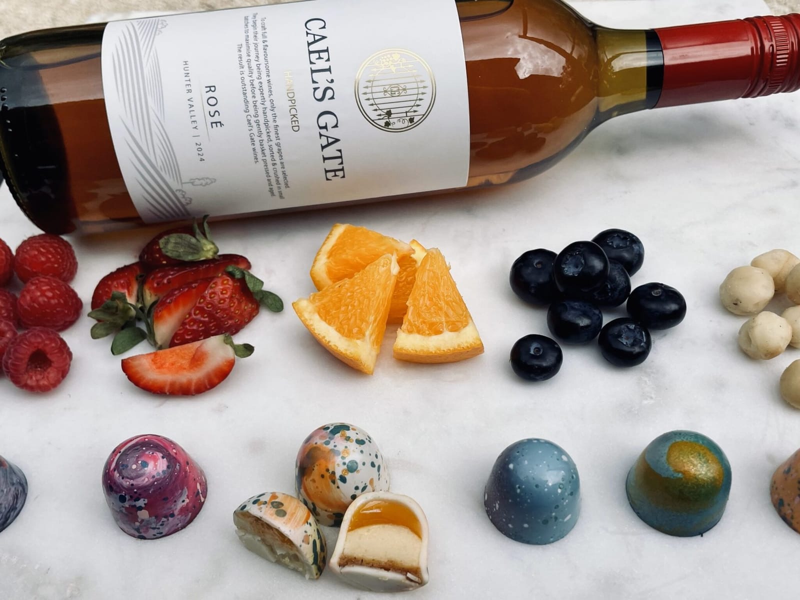 Caels Gate rose wine with fresh berries, citrus and chocolate
