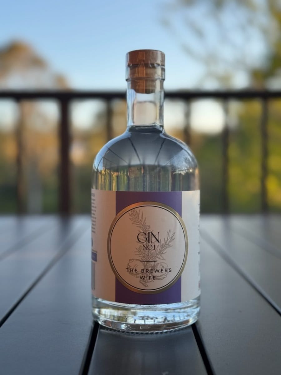 Gin No. 1 The Brewers Wife bottle outdoors