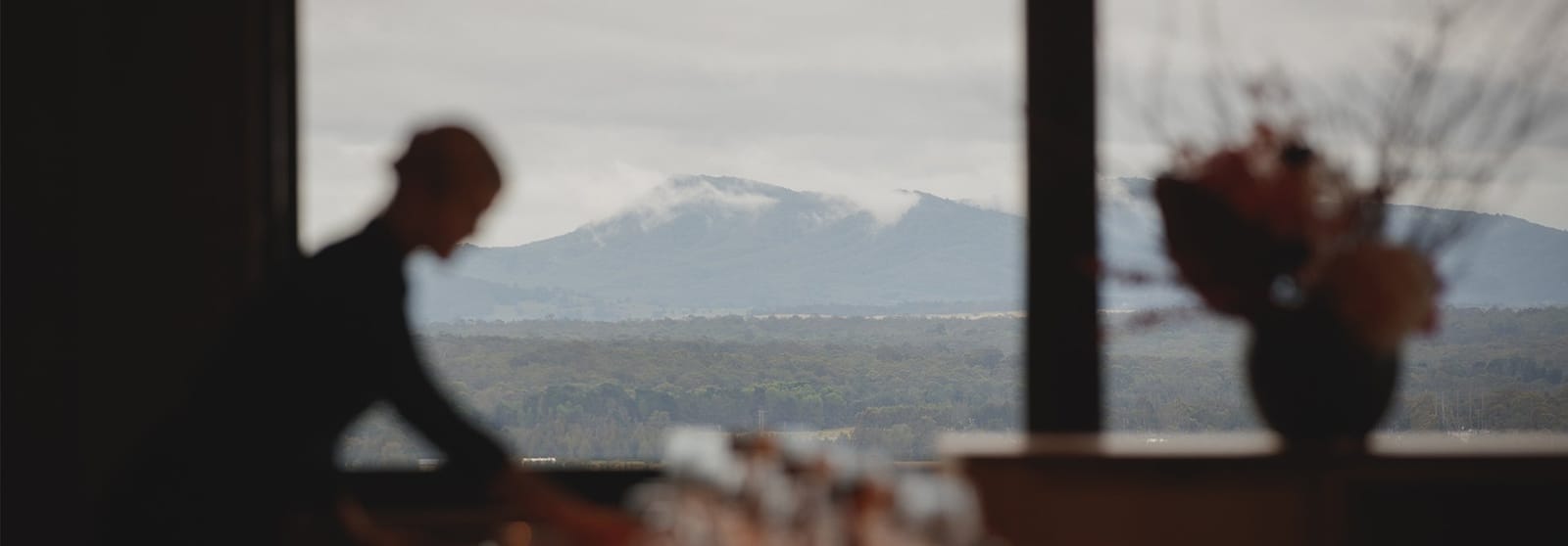 View across the Brokenback Range from the Esca dining room