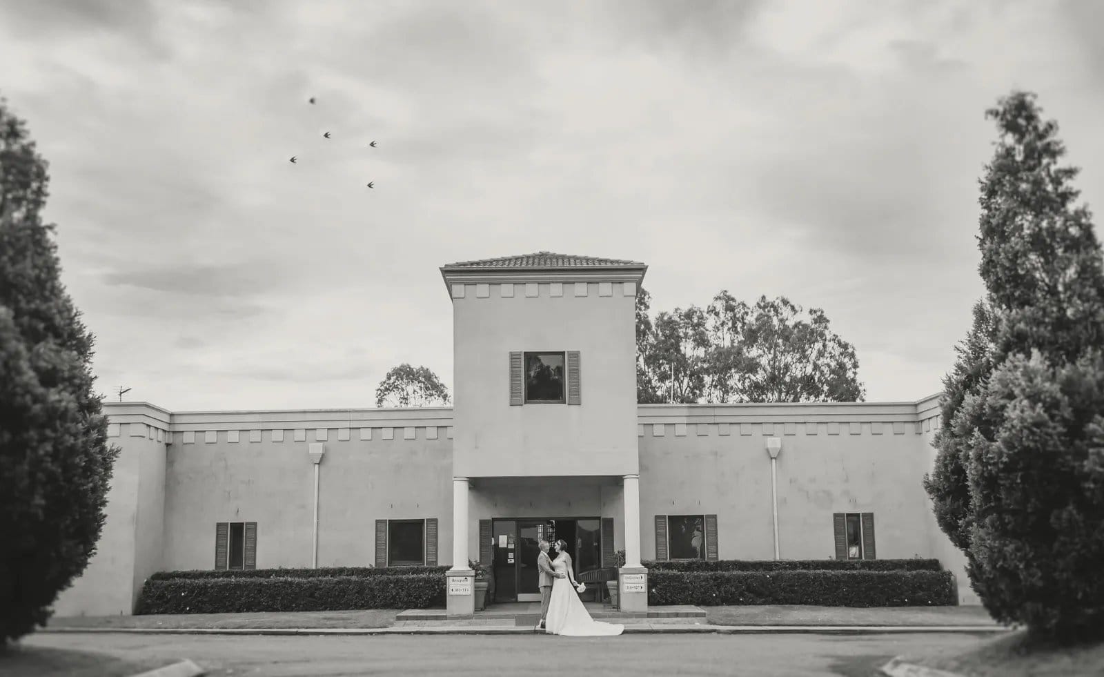 Rendered entrance tower and reception building at Estate Tuscany, Pokolbin, Hunter Valley