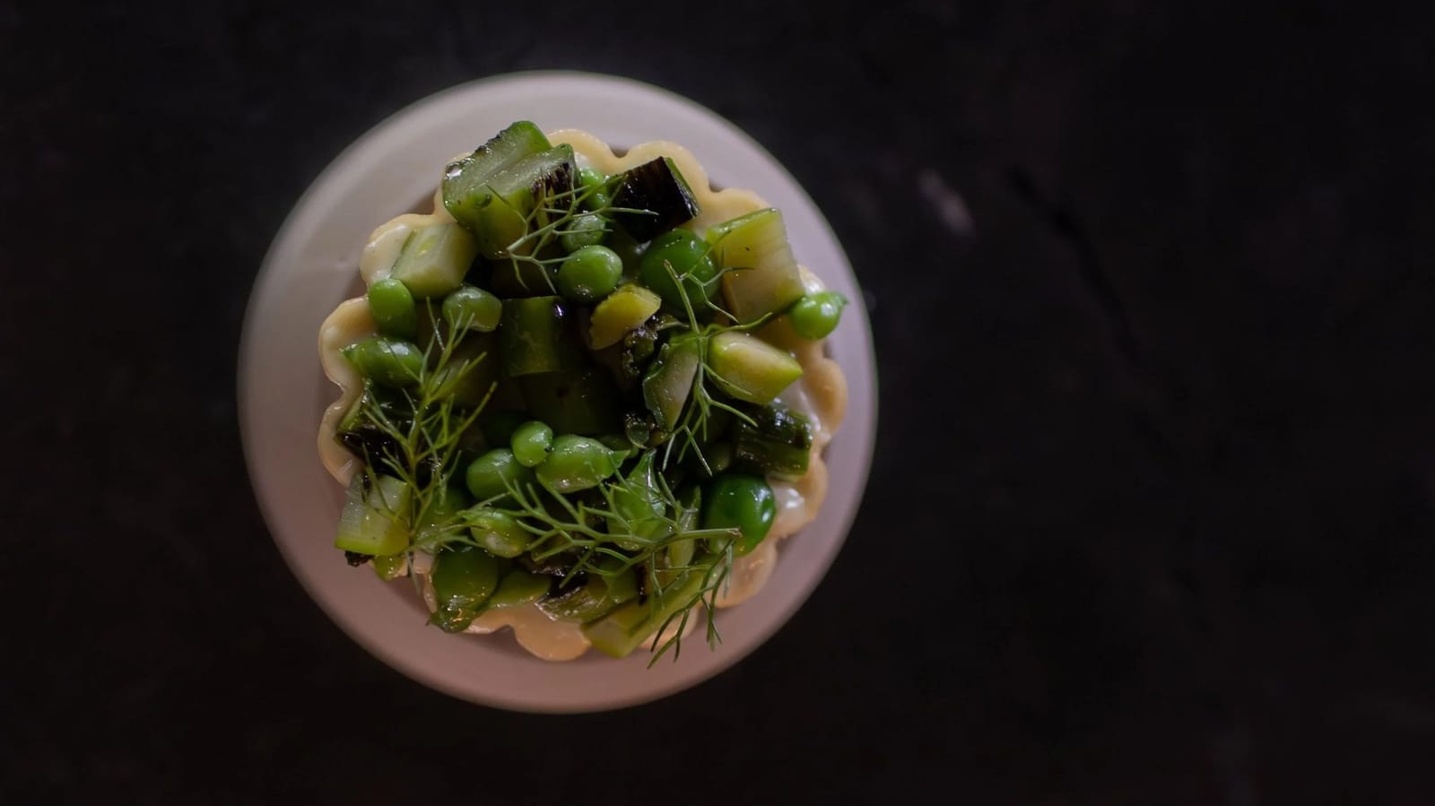 A plated course from the tasting menu