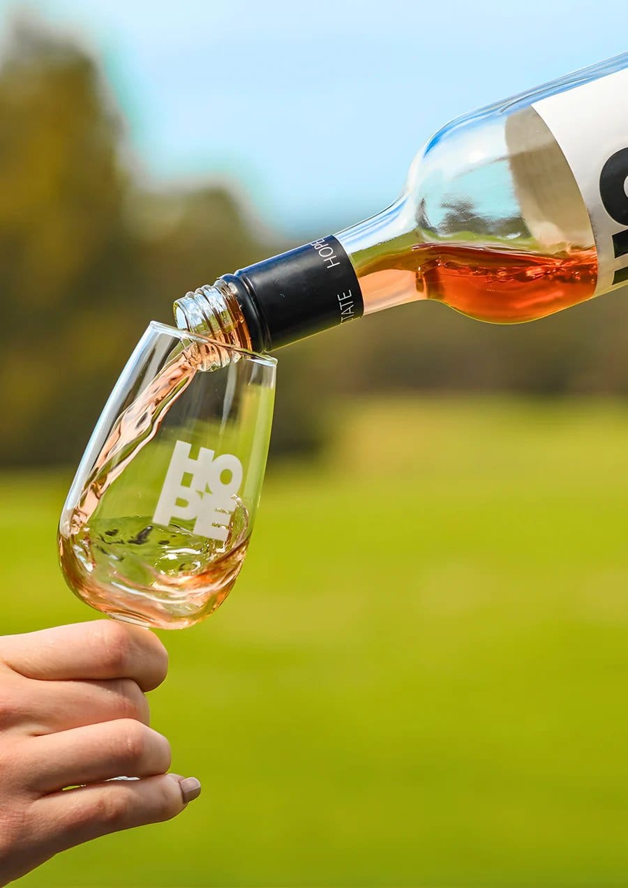 Rose wine being poured at Hope Estate, Pokolbin, Hunter Valley