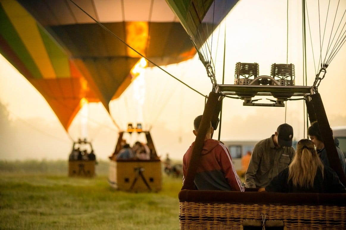 A balloon inflated and ready to launch