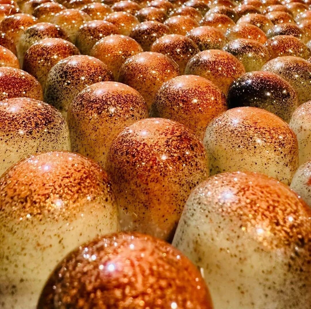 Rows of handmade chocolates at Hunter Valley Chocolate Company, Peterson House, Pokolbin, Hunter Valley