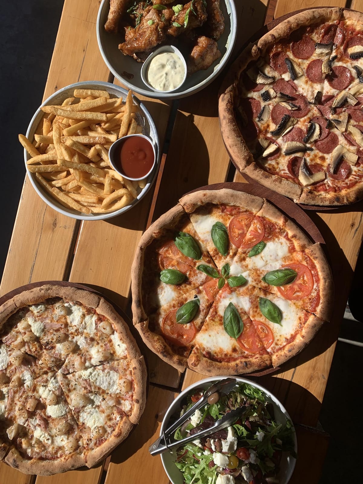 Food and beer in the taproom