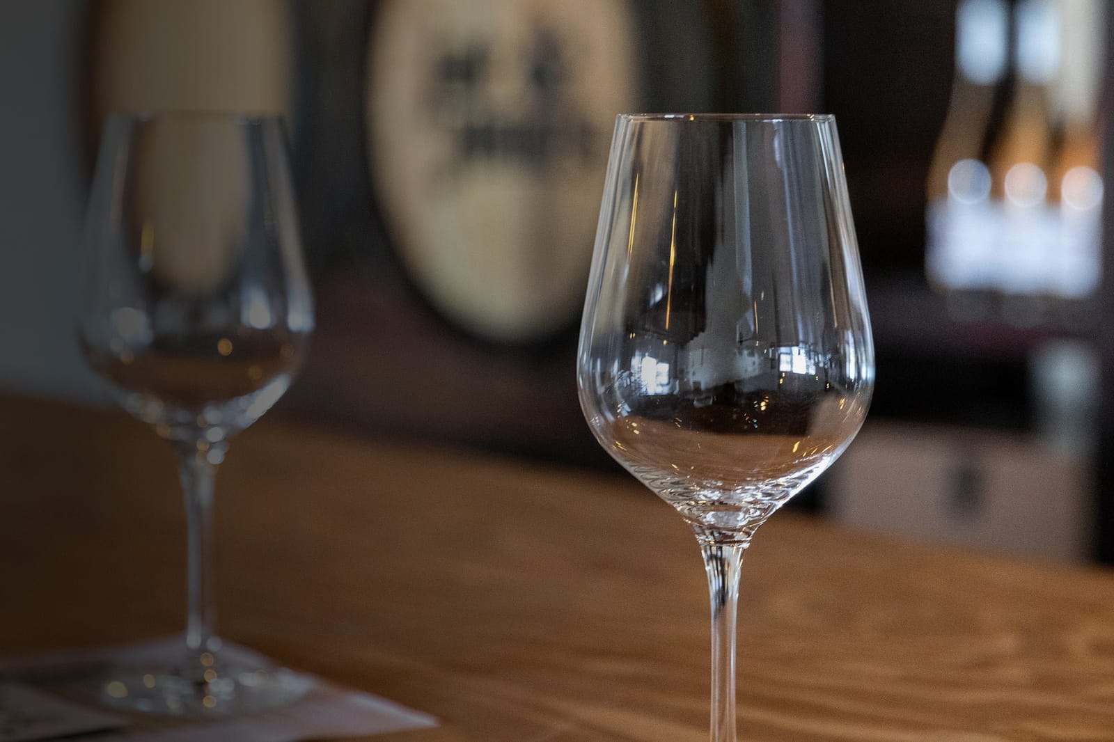 Red wine in glass during tasting session at Jac & Jones, Pokolbin, Hunter Valley