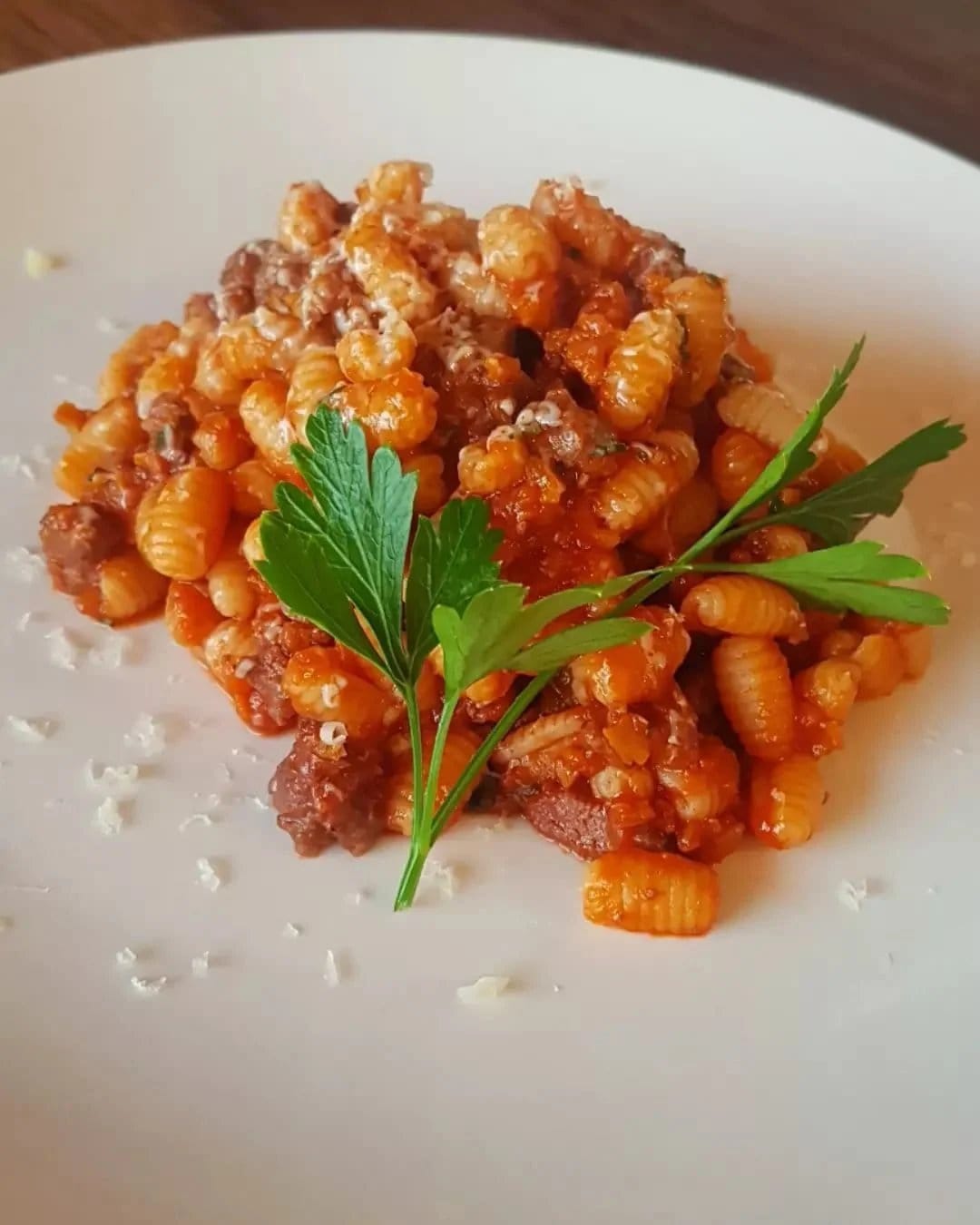 Pasta with tomato sauce and fresh herbs at Lillinos Bar and Trattoria, Lovedale, Hunter Valley