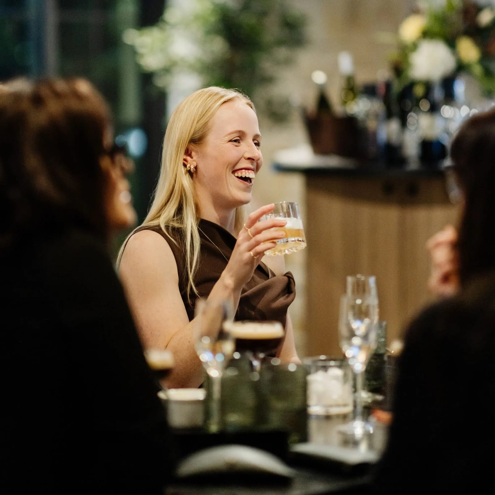 Guests enjoying drinks together at Mezze