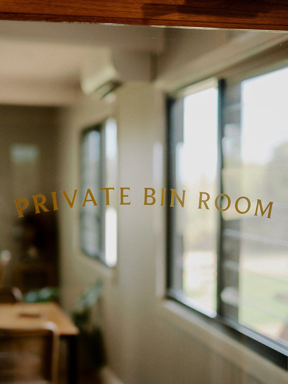 The Private Bin Room door